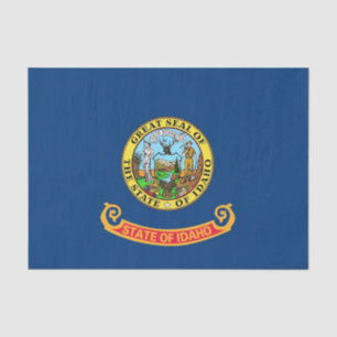 Patriotic tissue paper with flag of Idaho
