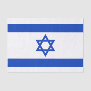 Patriotic tissue paper with flag of Israel