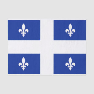 Patriotic tissue paper with flag of Quebec, Canada