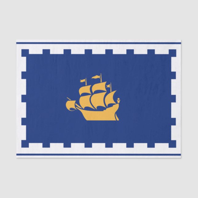 Patriotic tissue paper with flag of Quebec City (Front)