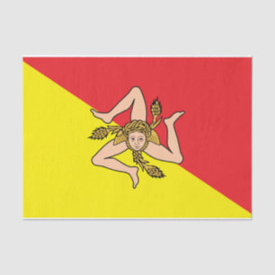 Patriotic tissue paper with flag of Sicily, Italy