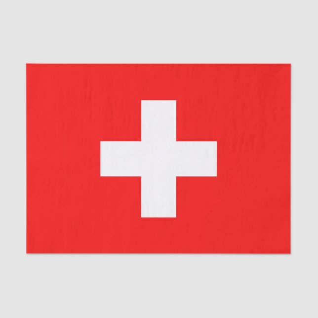 Patriotic tissue paper with flag of Switzerland (Front)