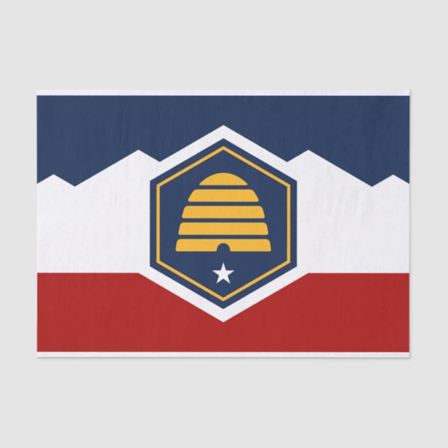 Patriotic tissue paper with flag of Utah, USA (Front)