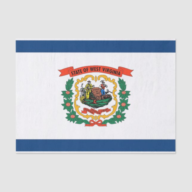Patriotic tissue paper with flag of West Virginia (Front)