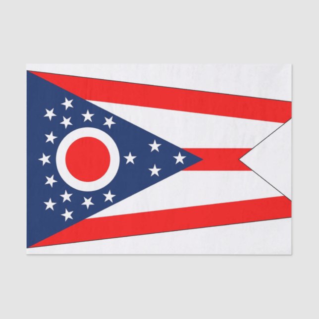 Patriotic tissue paper with flag Ohio (Front)