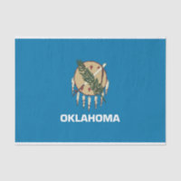 Patriotic tissue paper with flag Oklahoma, USA