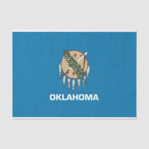 Patriotic tissue paper with flag Oklahoma, USA