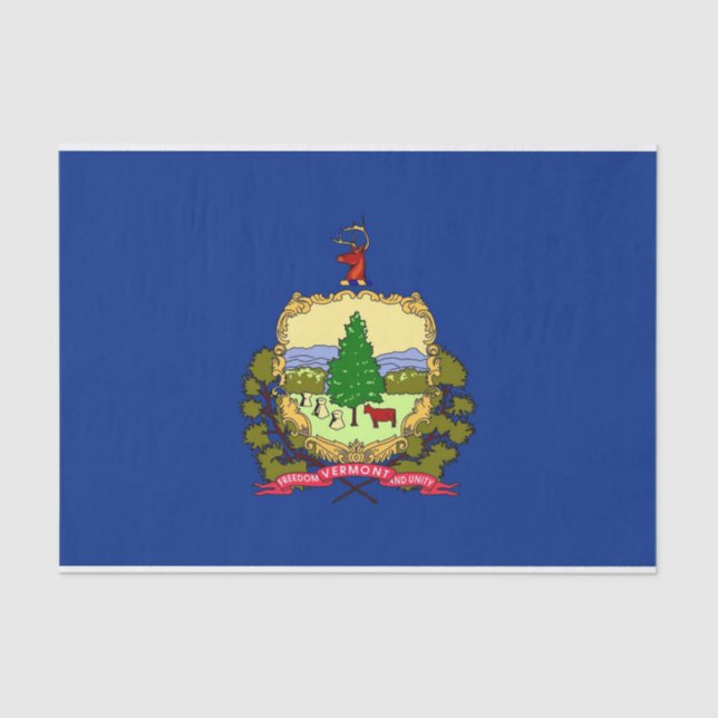 Patriotic tissue paper with flag Vermont, USA (Front)