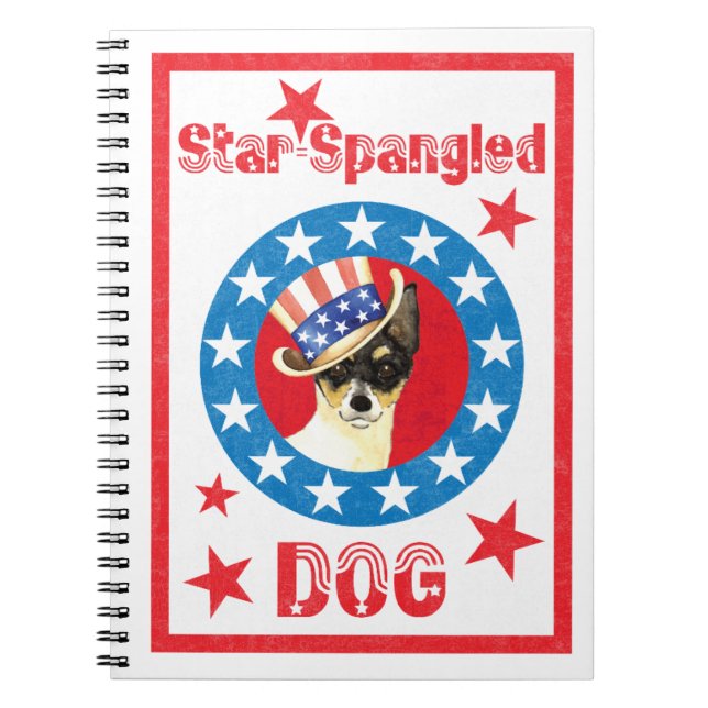 Patriotic Toy Fox Terrier Notebook (Front)