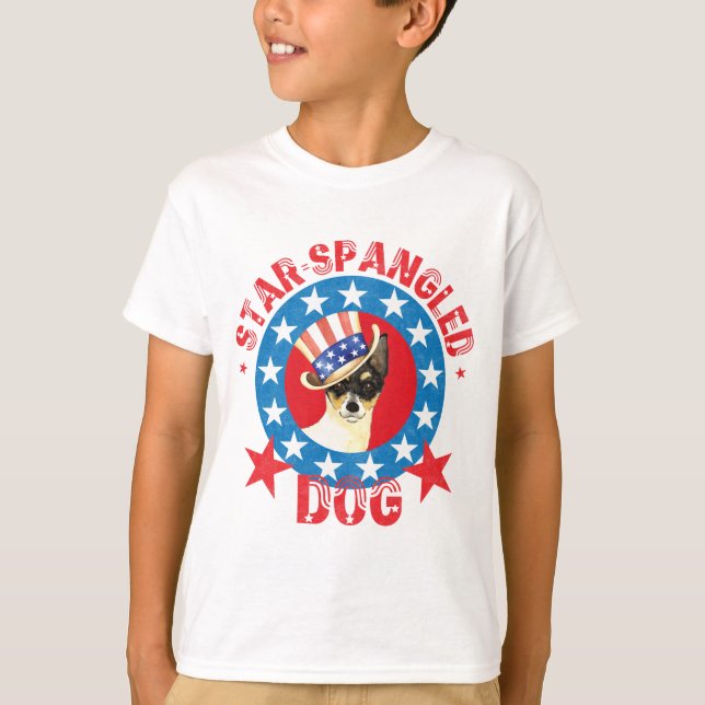 Patriotic Toy Fox Terrier T-Shirt (Front)