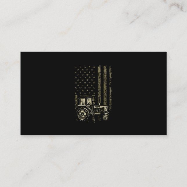Patriotic Tractor American Flag Tractor Farm Men Business Card (Front)