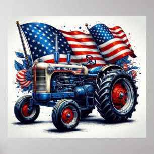 Patriotic Tractor Poster
