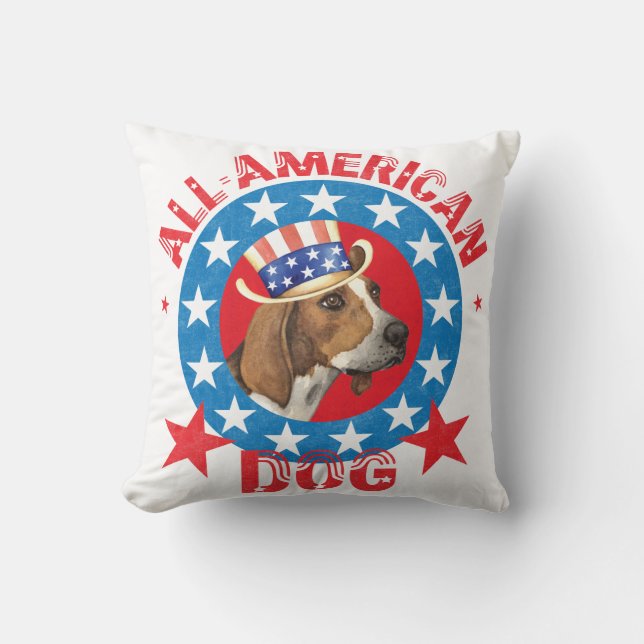 Patriotic Treeing Walker Cushion (Front)