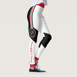 Patriotic Trinidad and Tobago Colours with Name Leggings