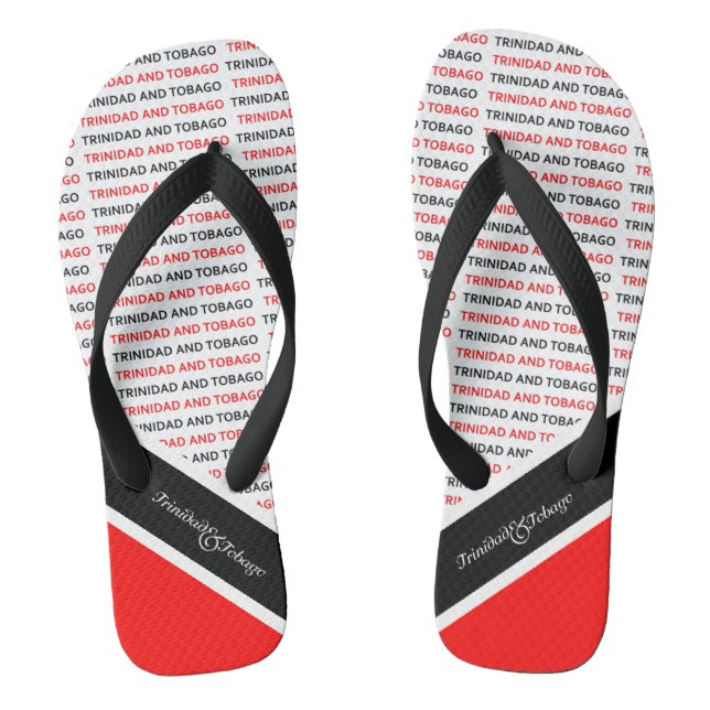 Patriotic Trinidad and Tobago Flag Colours Jandals (Footbed)