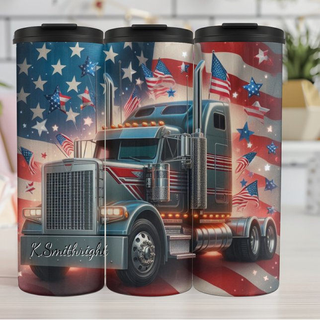 Patriotic Truck American Celebration Thermal Tumbler (Creator Uploaded)