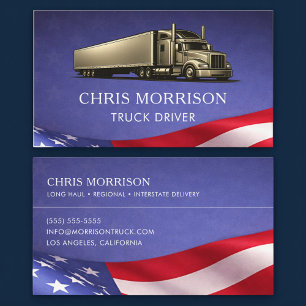 Patriotic Truck Driver Professional Business Card
