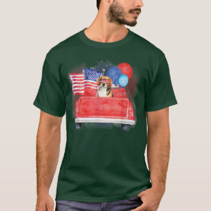 Patriotic Truck July 4Th Usa American Flag Gift  T-Shirt