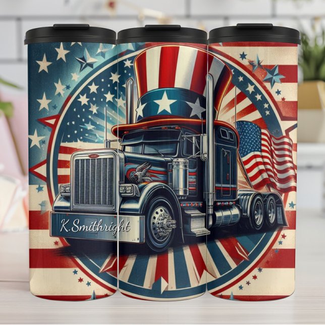 Patriotic Truck Uncle Sam Hat Thermal Tumbler (Creator Uploaded)
