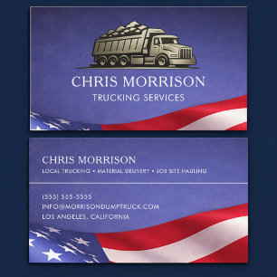 Patriotic Trucking Services Truck Professional Business Card