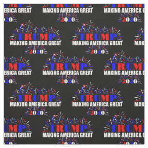Patriotic Trump 2020 Firework Pattern Fabric