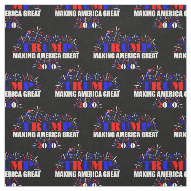 Patriotic Trump 2020 Firework Pattern Fabric (Swatch)
