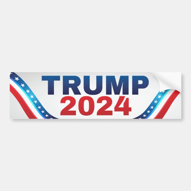 Patriotic Trump 2024 Bumper Sticker (Front)