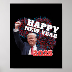 Patriotic Trump Happy New Year 2025 Conservative D Poster