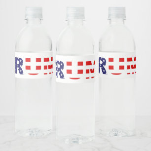 Patriotic Trump Typography Water Bottle Label