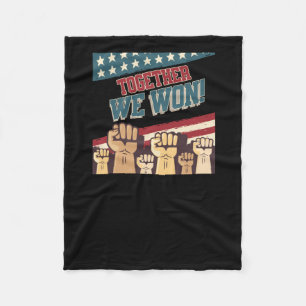 Patriotic Trump We Won Men Women Teen Kid 47 45 Fleece Blanket