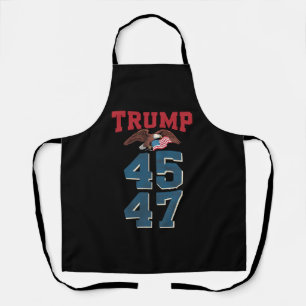 Patriotic Trump Won 45 and 47 Victory Winner Trump Apron