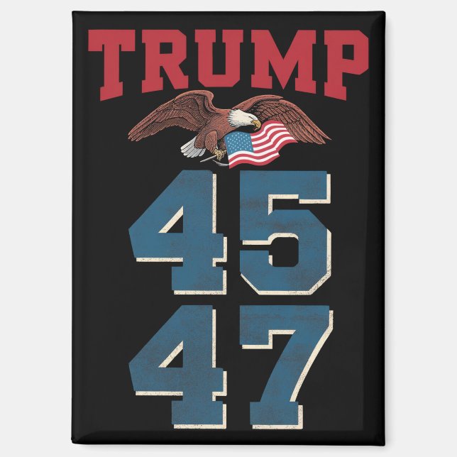 Patriotic Trump Won 45 and 47 Victory Winner Trump Magnet (Front)