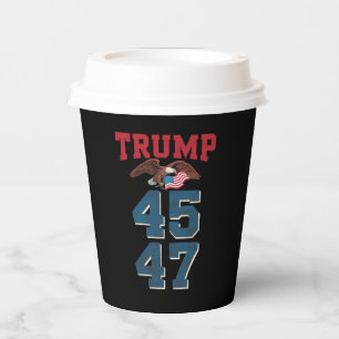 Patriotic Trump Won 45 and 47 Victory Winner Trump Paper Cups