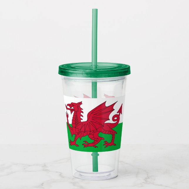 Patriotic Tumbler with flag of Wales (Front)