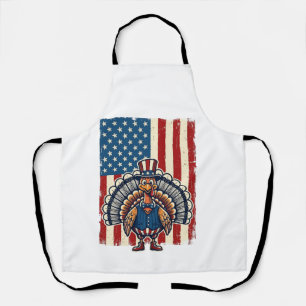 Patriotic Turkey Flag Vintage Engraving Shirt Desi Apron