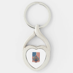 Patriotic Turkey Flag Vintage Engraving Shirt Desi Key Ring