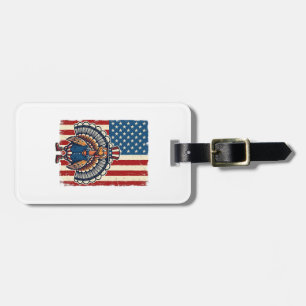 Patriotic Turkey Flag Vintage Engraving Shirt Desi Luggage Tag