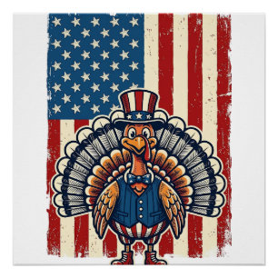 Patriotic Turkey Flag Vintage Engraving Shirt Desi Poster