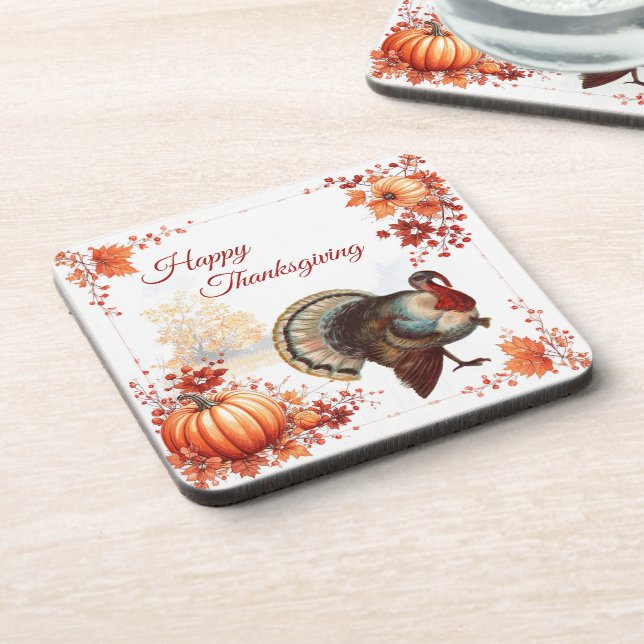 Patriotic Turkey Thanksgiving Coaster (Left Side)