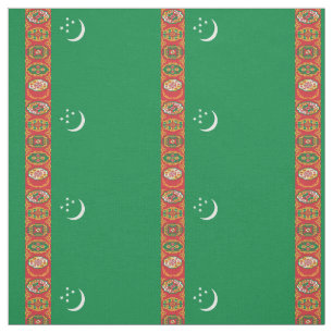 Patriotic Turkmenistan Flag Fabric
