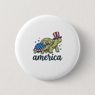 Patriotic Turtle America Vintage Engraving Design_ 6 Cm Round Badge