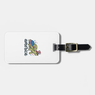 Patriotic Turtle America Vintage Engraving Design_ Luggage Tag