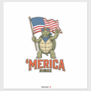Patriotic Turtle ‘Merica Vintage Vector