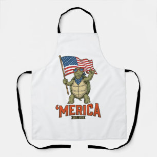 Patriotic Turtle ‘Merica Vintage Vector Apron