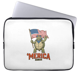 Patriotic Turtle ‘Merica Vintage Vector Laptop Sleeve