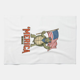 Patriotic Turtle ‘Merica Vintage Vector Tea Towel