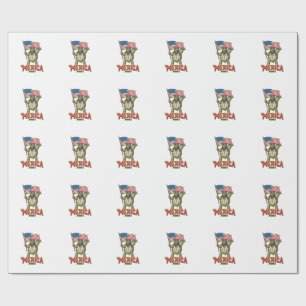 Patriotic Turtle ‘Merica Vintage Vector Wrapping Paper