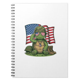 Patriotic Turtle Salute Vector Design_1 Notebook