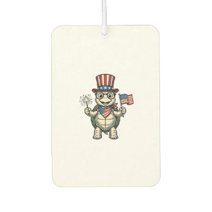 Patriotic Turtle Vintage Engraving Graphic for Whi Car Air Freshener