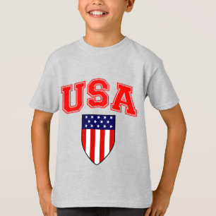 Patriotic U.S.A American Flag Shield T-Shirt